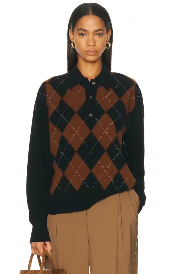 Rohe Compact Knitted Check Polo Sweater