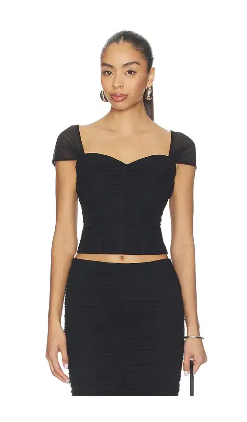 Asuka Shirred Mesh Top
