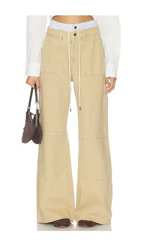 Double Waistband Wide Leg Pant