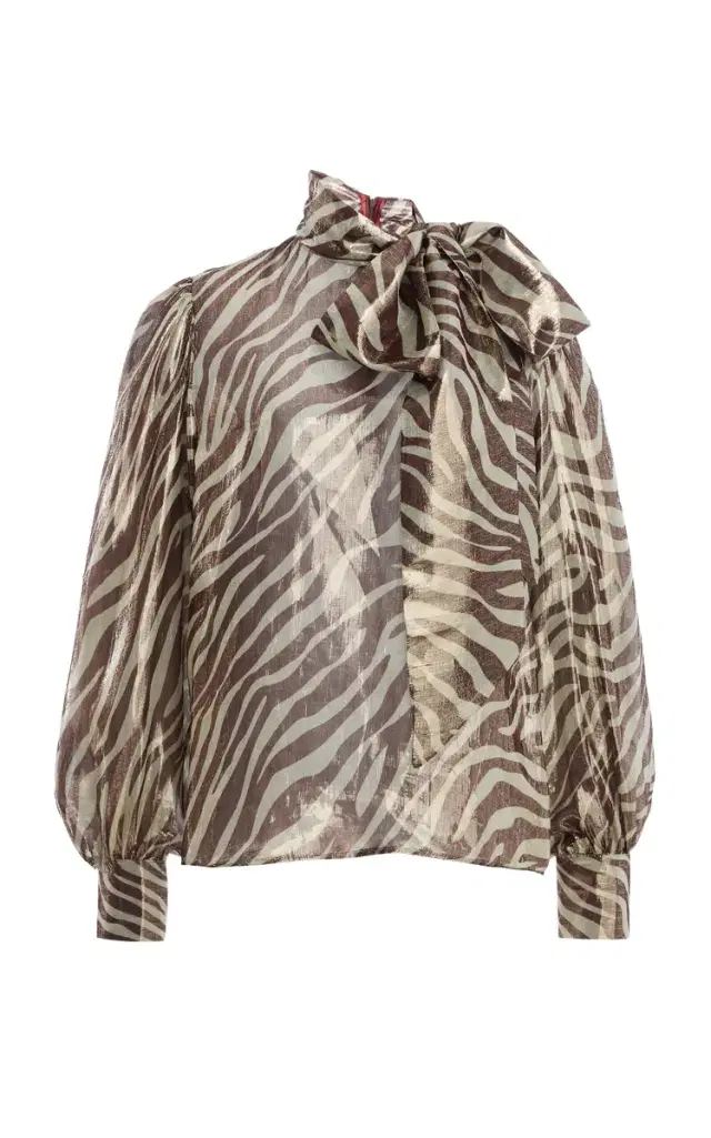 FRANÇOISE Winona Pussy-Bow Silk Top