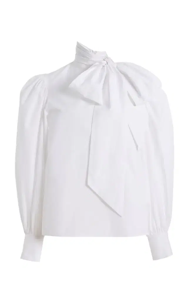 FRANÇOISE Winona Pussy-Bow Cotton Top