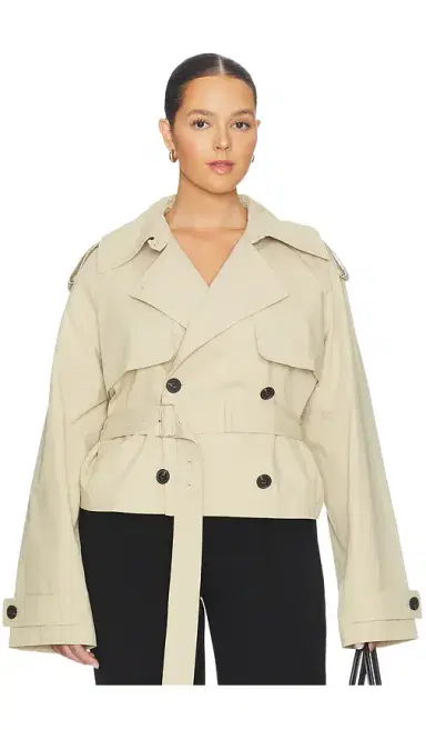 L'Academie Kimmi Cropped Trench Jacket | Thumbnail 2