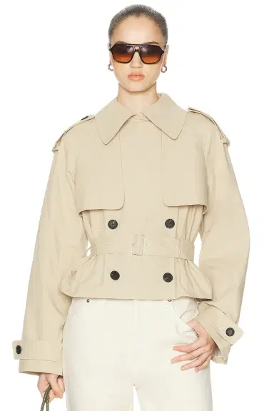 L'Academie Kimmi Cropped Trench Jacket | Thumbnail 3