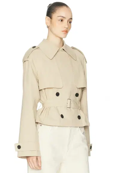 L'Academie Kimmi Cropped Trench Jacket | Thumbnail 5