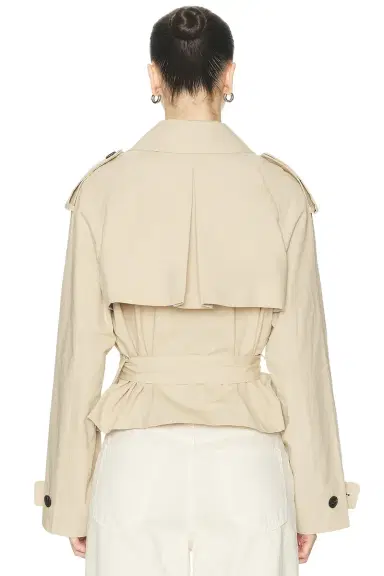 L'Academie Kimmi Cropped Trench Jacket | Thumbnail 6