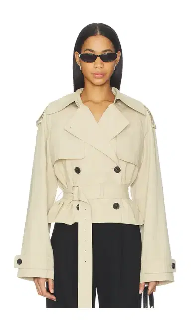 L'Academie Kimmi Cropped Trench Jacket | Thumbnail 1