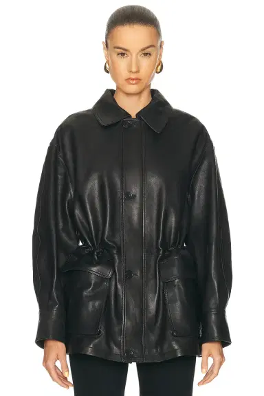 ARMA Maeve Leather Barn Jacket | Thumbnail 1 ARMA Maeve Leather Barn Jacket | Thumbnail 1