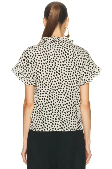 Chloé Ruffle Front Short Sleeve Top | Thumbnail 3