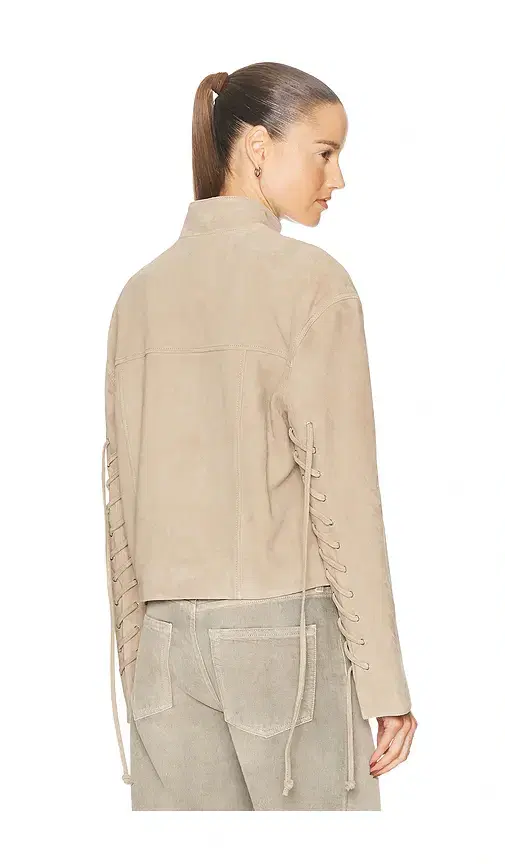 GRLFRND Annika Suede Lace Up Jacket