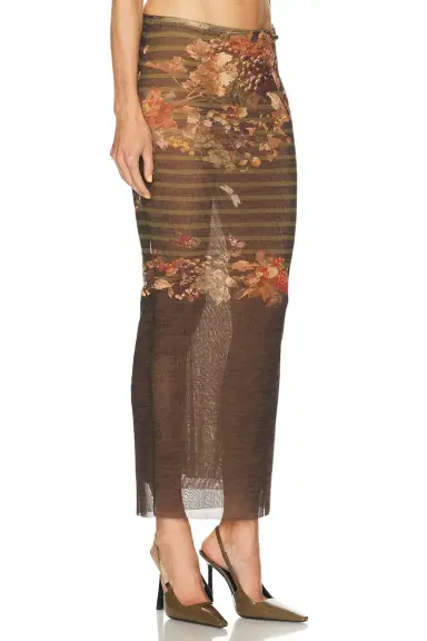 Jean Paul Gaultier Mesh Printed Marinière Grape Long Skirt | Thumbnail 2 Jean Paul Gaultier Mesh Printed Marinière Grape Long Skirt | Thumbnail 2