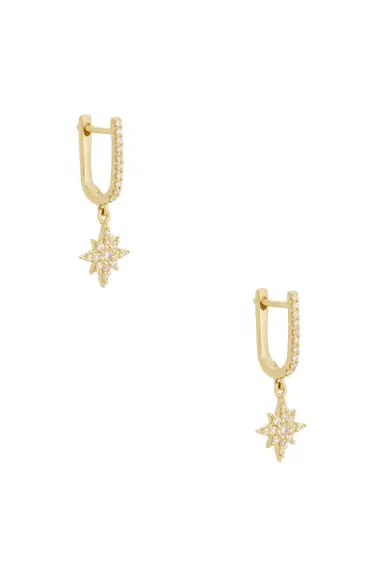 STONE AND STRAND Northern Star Pave Huggie Earrings | Thumbnail 3 STONE AND STRAND Northern Star Pave Huggie Earrings | Thumbnail 3