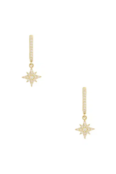 STONE AND STRAND Northern Star Pave Huggie Earrings | Thumbnail 6 STONE AND STRAND Northern Star Pave Huggie Earrings | Thumbnail 6