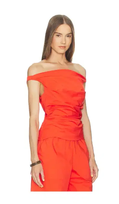 SIMKHAI Maisel Cotton Draped Top | Thumbnail 2