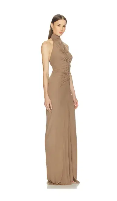 Atlein Halter Neck Front Ruched Gown | Thumbnail 2
