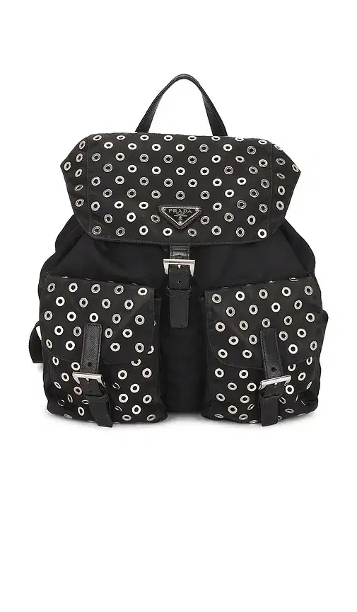 FWRD Renew Prada Grommet Embellished Tessuto Backpack