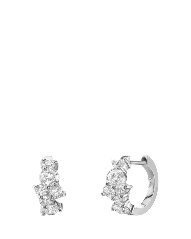 Sydney Evan 14k White Gold Diamond Huggie Hoop Earrings | Thumbnail 1
