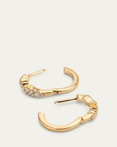 Sydney Evan 14k Gold Diamond Huggie Hoop Earrings | Thumbnail 4 Sydney Evan 14k Gold Diamond Huggie Hoop Earrings | Thumbnail 4