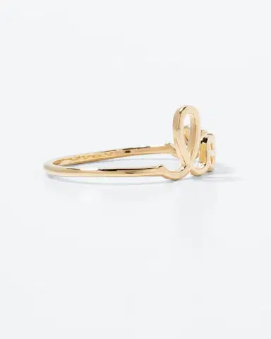 Sydney Evan 14k Yellow Gold Pure Love Script Ring | Thumbnail 3 Sydney Evan 14k Yellow Gold Pure Love Script Ring | Thumbnail 3