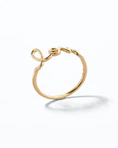 Sydney Evan 14k Yellow Gold Pure Love Script Ring | Thumbnail 4 Sydney Evan 14k Yellow Gold Pure Love Script Ring | Thumbnail 4