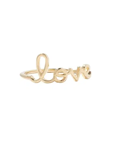 Sydney Evan 14k Yellow Gold Pure Love Script Ring | Thumbnail 1 Sydney Evan 14k Yellow Gold Pure Love Script Ring | Thumbnail 1