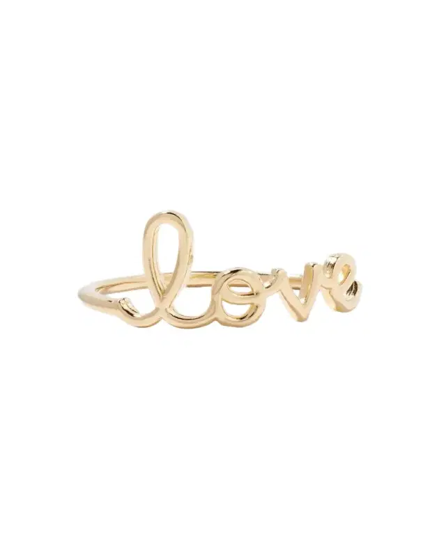 Sydney Evan 14k Yellow Gold Pure Love Script Ring