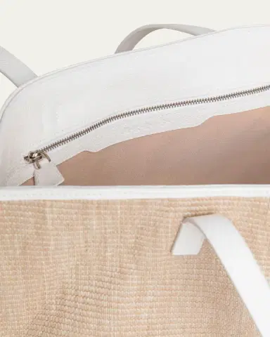 Akris Ai Raffia & Leather Tote Bag | Thumbnail 3 Akris Ai Raffia & Leather Tote Bag | Thumbnail 3