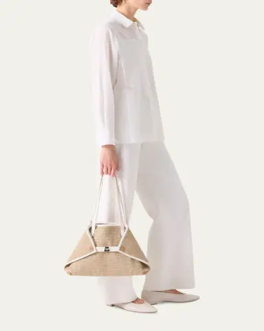 Akris Ai Raffia & Leather Tote Bag | Thumbnail 4 Akris Ai Raffia & Leather Tote Bag | Thumbnail 4