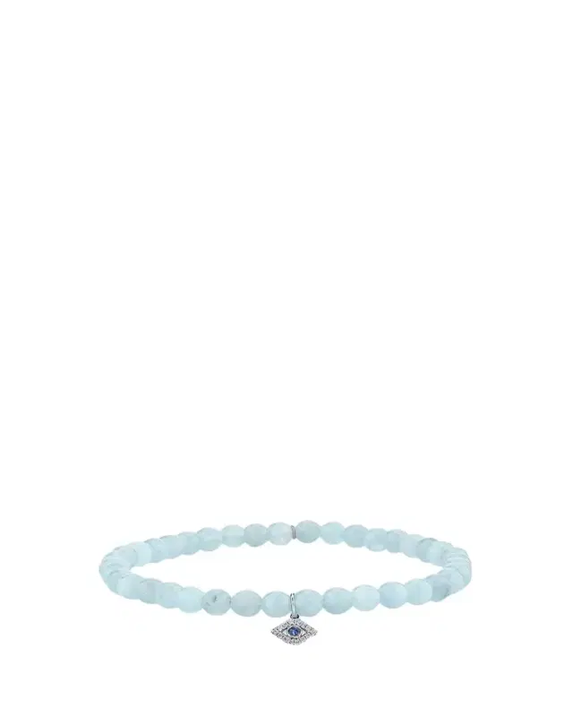 Sydney Evan 14K White Gold Diamond Small Bezel Eye Bracelet