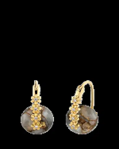 Sydney Evan 14K Gold Diamond Daisy Calcite Earrings | Thumbnail 2 Sydney Evan 14K Gold Diamond Daisy Calcite Earrings | Thumbnail 2