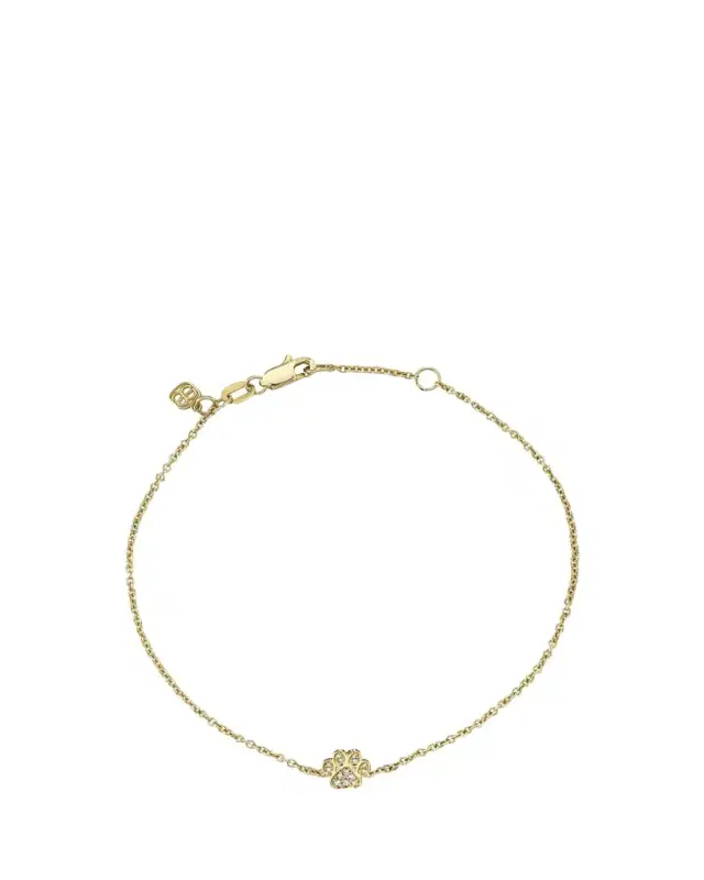 Sydney Evan 14K Gold Diamond Paw Bracelet