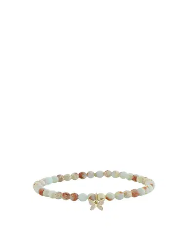 Sydney Evan 14K Gold Enamel Tiny Butterfly on Impression Jasper Bracelet | Thumbnail 1