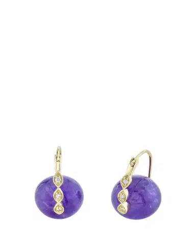 Sydney Evan 14K Gold Diamond Marquise Eye Amethyst Earrings | Thumbnail 1 Sydney Evan 14K Gold Diamond Marquise Eye Amethyst Earrings | Thumbnail 1