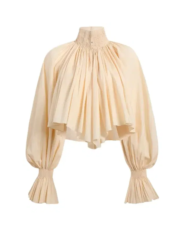 Durer Crop Balloon-Sleeve Peasant Top
