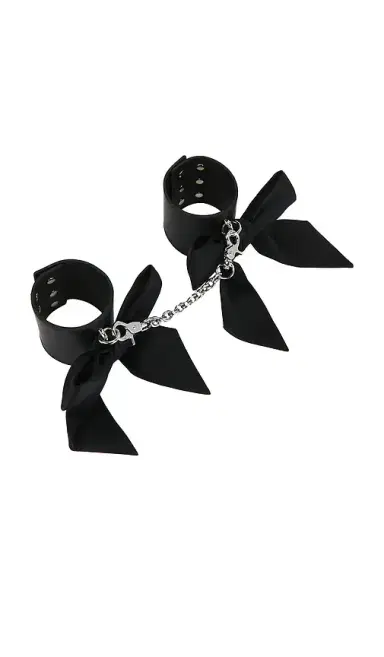 Fleur du Mal Leather Cuffs With Silk Bows | Thumbnail 1 Fleur du Mal Leather Cuffs With Silk Bows | Thumbnail 1