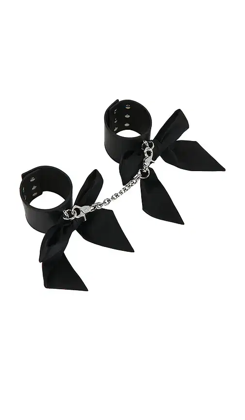 fleur du mal Leather Cuffs With Silk Bows