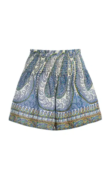 BOTEH Arcadia Paisley Shirred Waist Shorts | Thumbnail 1