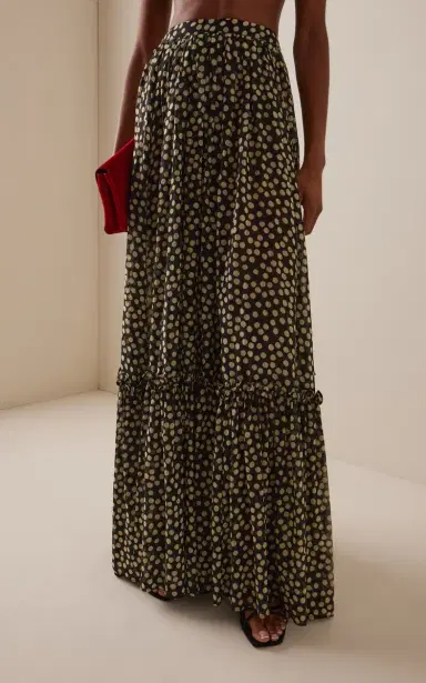 FRANÇOISE Jade Cotton-Silk Maxi Skirt | Thumbnail 3 FRANÇOISE Jade Cotton-Silk Maxi Skirt | Thumbnail 3