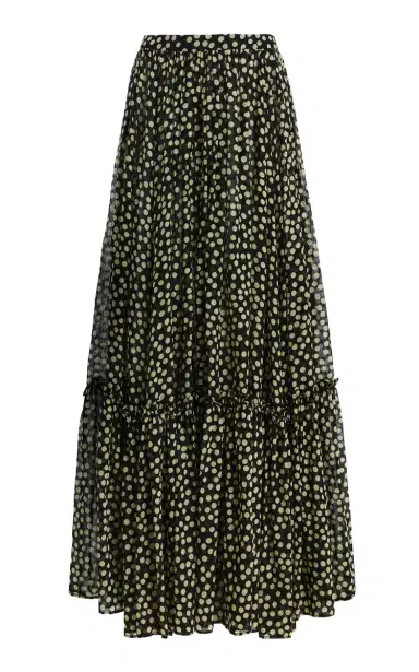 FRANÇOISE Jade Cotton-Silk Maxi Skirt | Thumbnail 1 FRANÇOISE Jade Cotton-Silk Maxi Skirt | Thumbnail 1