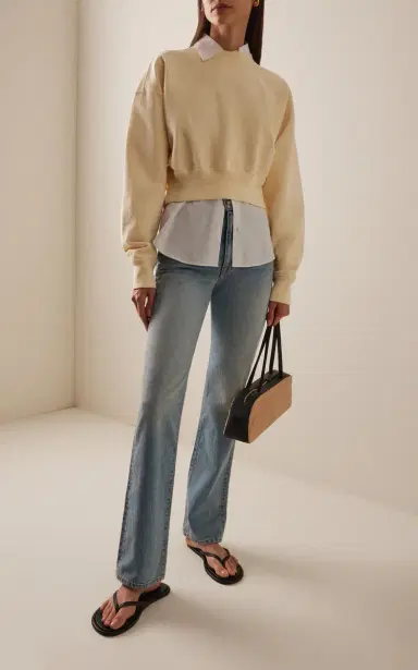 SLVRLAKE Cropped Cotton Sweatshirt | Thumbnail 2