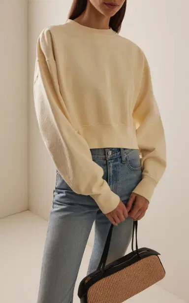 SLVRLAKE Cropped Cotton Sweatshirt | Thumbnail 3