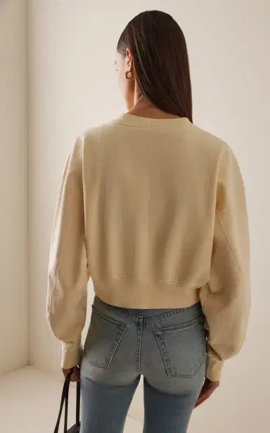SLVRLAKE Cropped Cotton Sweatshirt | Thumbnail 4