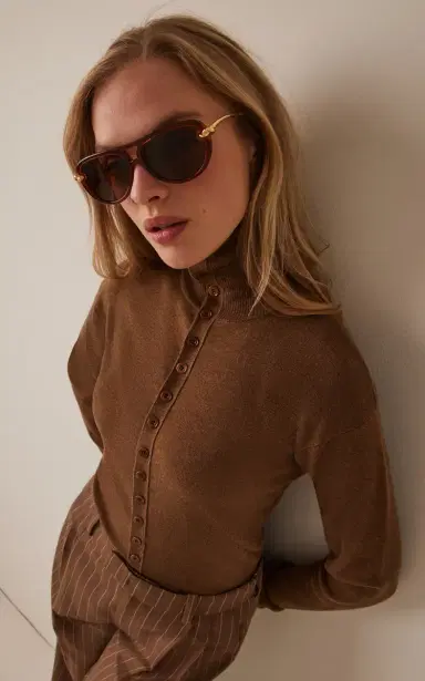 Bottega Veneta Aviator-Frame Acetate Sunglasses | Thumbnail 2 Bottega Veneta Aviator-Frame Acetate Sunglasses | Thumbnail 2