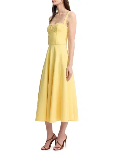 Oscar de la Renta Women's Bustier Stretch Wool Day Dress | Thumbnail 4 Oscar de la Renta Women's Bustier Stretch Wool Day Dress | Thumbnail 4