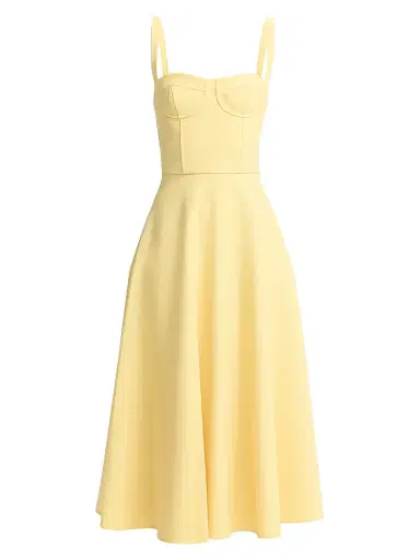 Oscar de la Renta Women's Bustier Stretch Wool Day Dress | Thumbnail 1 Oscar de la Renta Women's Bustier Stretch Wool Day Dress | Thumbnail 1