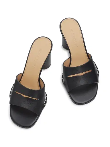 JW Anderson Women's 70MM Loafer Leather Mules - Black | Thumbnail 4 JW Anderson Women's 70MM Loafer Leather Mules - Black | Thumbnail 4