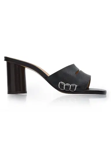JW Anderson Women's 70MM Loafer Leather Mules - Black | Thumbnail 1 JW Anderson Women's 70MM Loafer Leather Mules - Black | Thumbnail 1