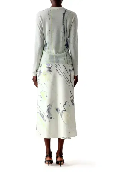 Jason Wu Collection CREPE SATIN WATERCOLOR FLORAL BIAS SLIP PENCIL SKIRT | Thumbnail 4 Jason Wu Collection CREPE SATIN WATERCOLOR FLORAL BIAS SLIP PENCIL SKIRT | Thumbnail 4