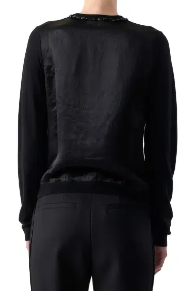 Jason Wu Collection EMBROIDERED MERINO KNIT CARDIGAN WITH WASHED SATIN | Thumbnail 5 Jason Wu Collection EMBROIDERED MERINO KNIT CARDIGAN WITH WASHED SATIN | Thumbnail 5