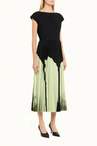 Jason Wu Collection WATERCOLOR FLORAL MATTE CREPE PLEATED DRESS | Thumbnail 3 Jason Wu Collection WATERCOLOR FLORAL MATTE CREPE PLEATED DRESS | Thumbnail 3