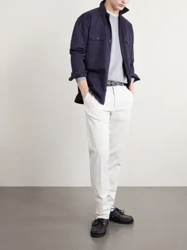 Slowear Tapered Pleated Stretch-Cotton and Linen-Blend Gabardine Trousers - Men | Thumbnail 2